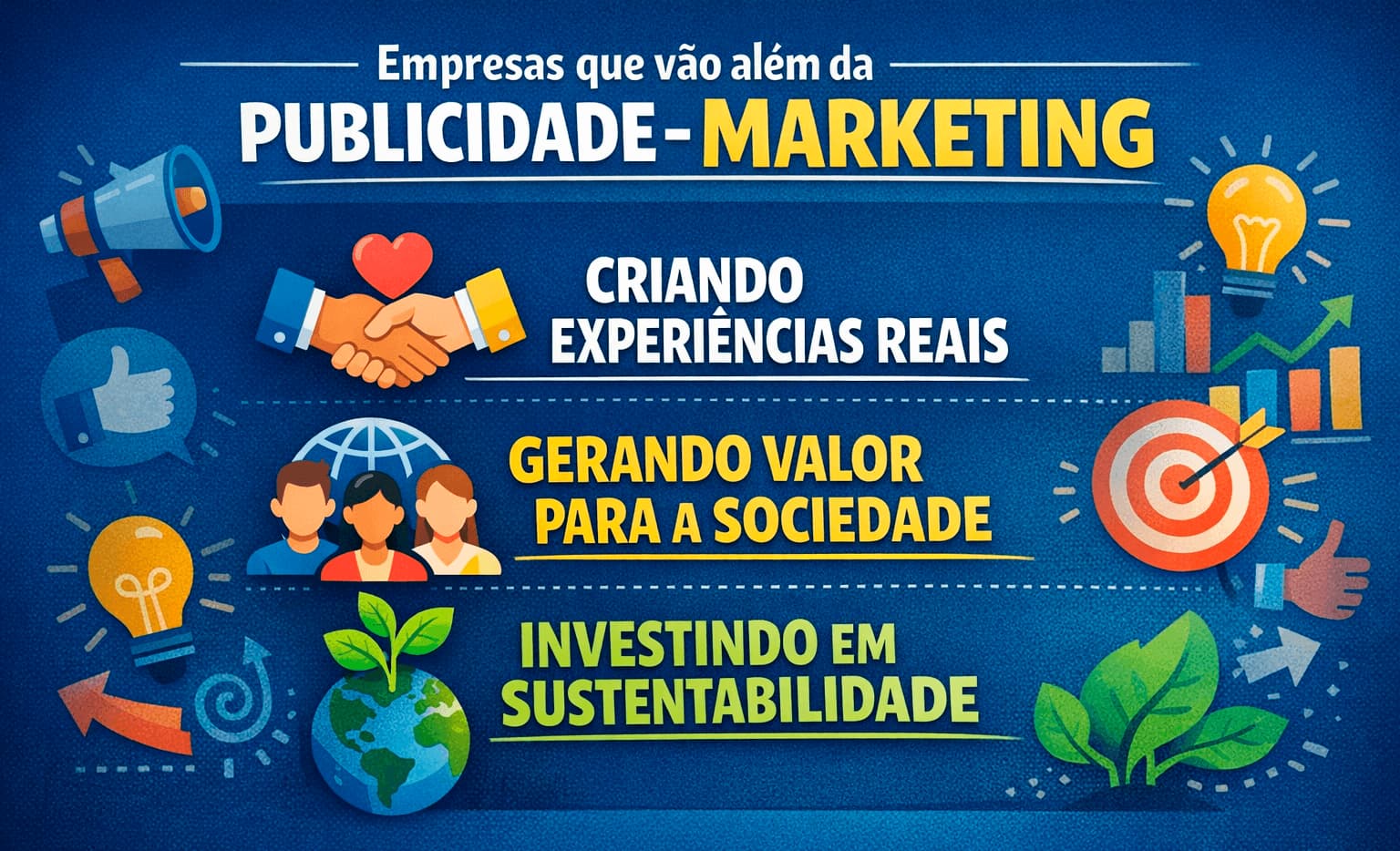 Marketing sobre empresas que vão além da publicidade do marketing criando experiências reais
