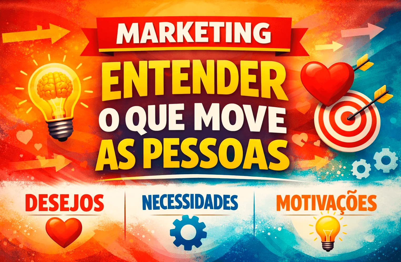 Marketing sobre entender o que move as pessoas como desejos, necessidades e motivações