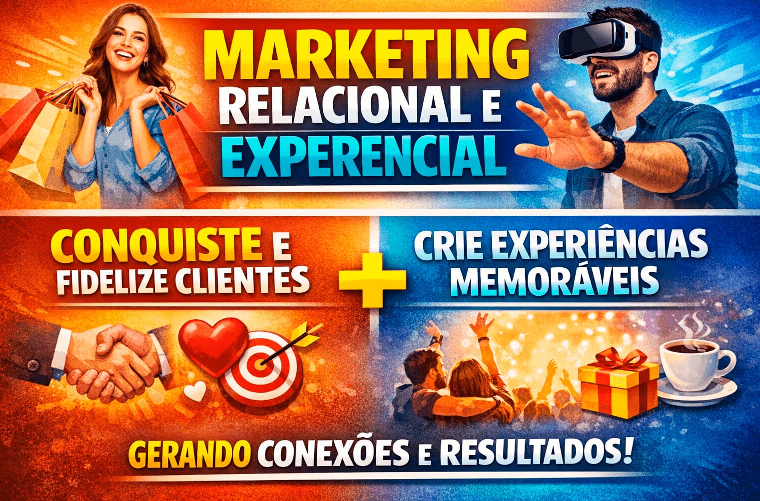Marketing sobre marketing relacional e experencial sobre conquistar, criar memórias e gerar conexões