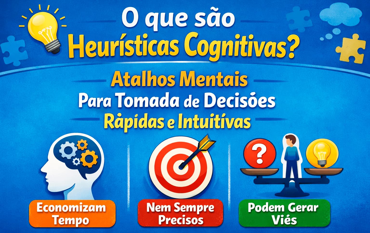 Marketing sobre o que são heurísticas cognitivas e atalhos mentais para tomada de decisões rápidas e intuitivas