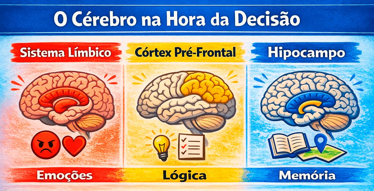 O cérebro na hora da decisão, marketing sobre sistema límbico, córtex pré-frontal e hipocampo