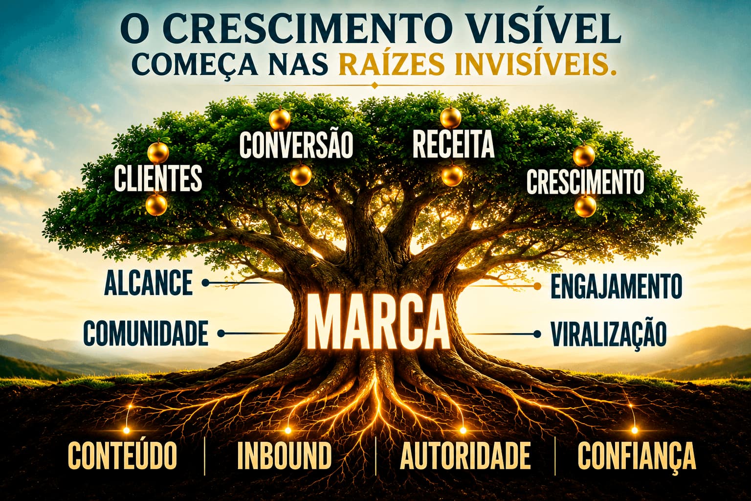 Crescimento visível começa nas raízes invisíveis, conteúdo, inbound, autoridade e confiança