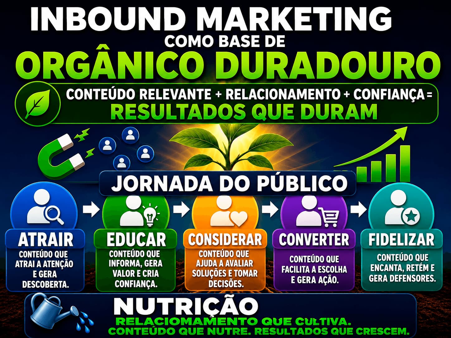Marketing inbound sobre crescimento sustentável que dura no tempo, como base de orgânico