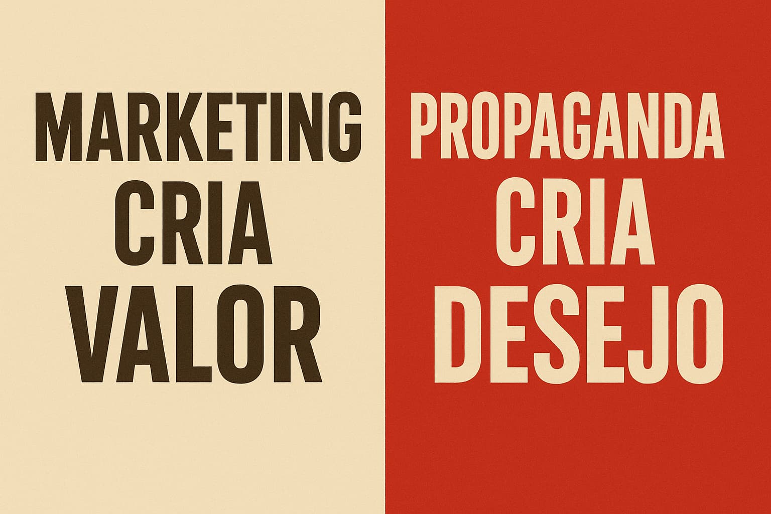 Marketing cria valor e propaganda cria desejo