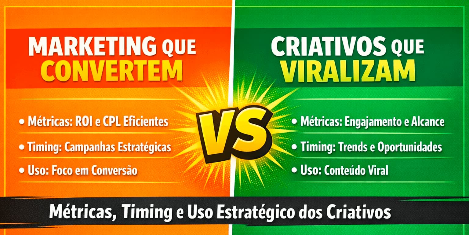 Marketing e as métricas de exemplo, timing e uso estratégico dos criativos