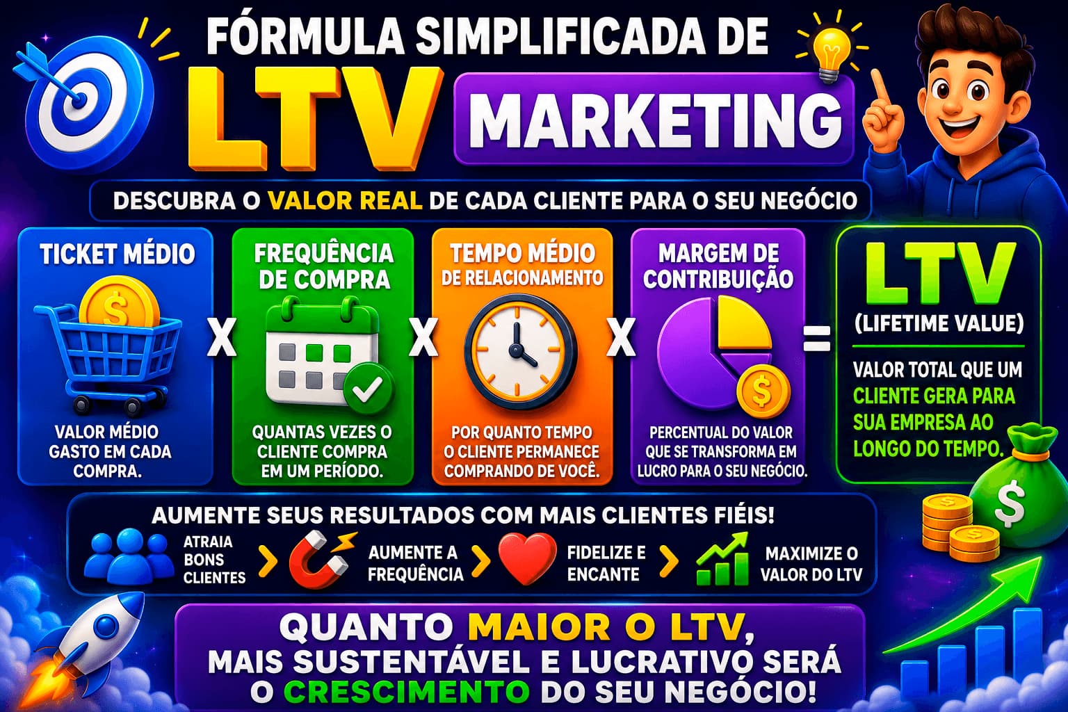 Marketing e fórmula simplificada LTV, quando maior, mais sustentável e lucrativo será