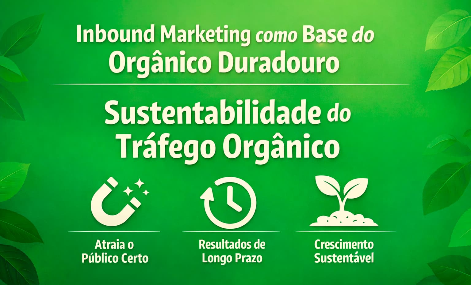 Marketing e inbound marketing, sustentabilidade e tráfego orgânico