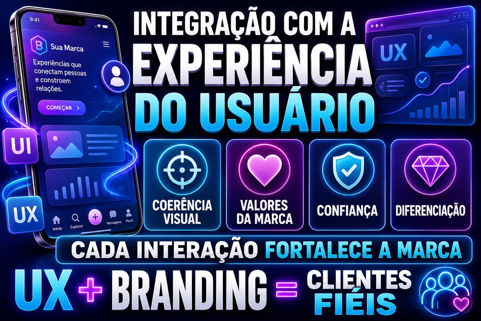 Marketing sobre a integração com a experiência do usuário ux e branding
