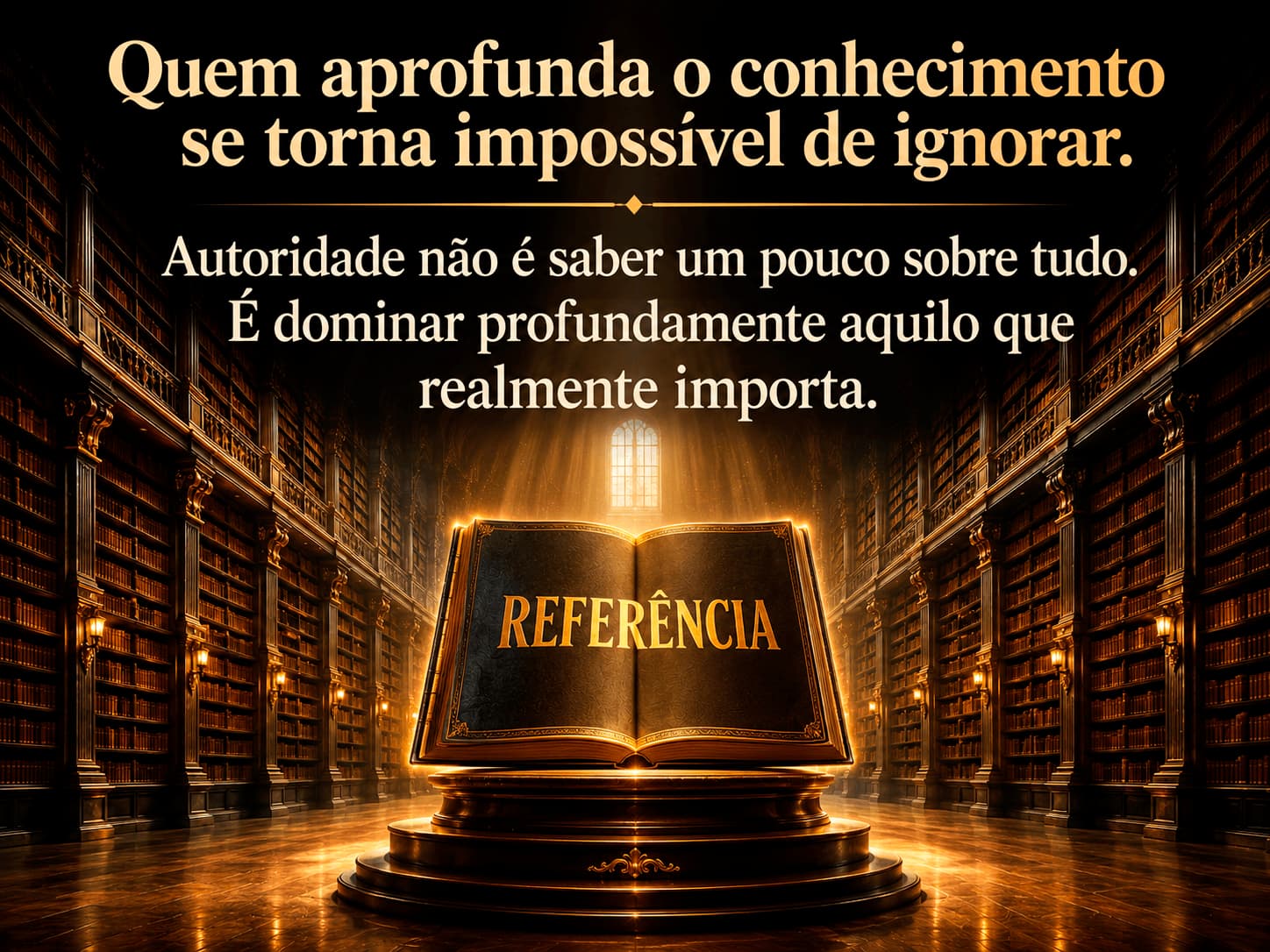 Quem aprofunda o conhecimento se torna impossível de ignorar, autoridade é referência