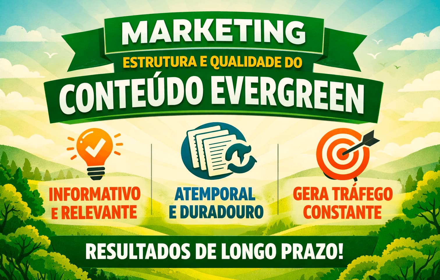 Marketing, estrutura e qualidade do conteúdo evergreen, resultados a longo prazo