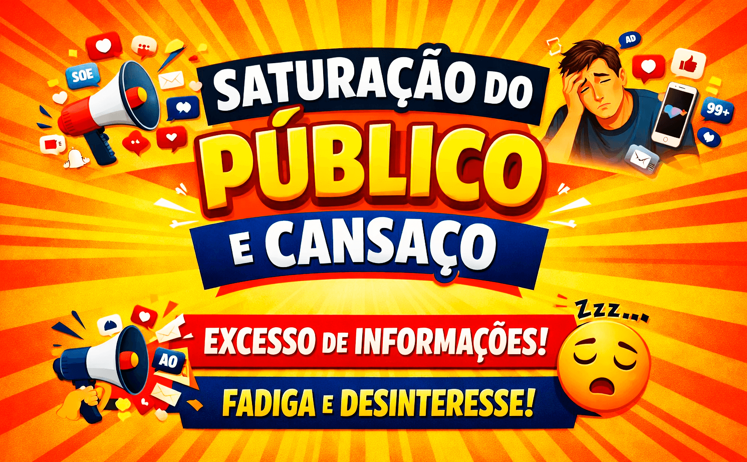 Marketing explicando sobre a saturação do público, e quando isso é bom ou ruim