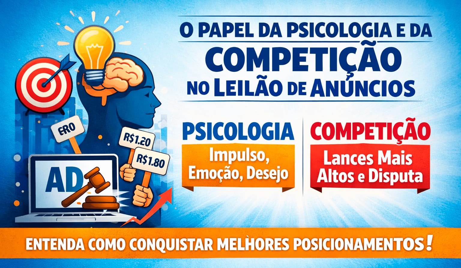 O papel da psicologia e da competição no leilão de anúncios marketing