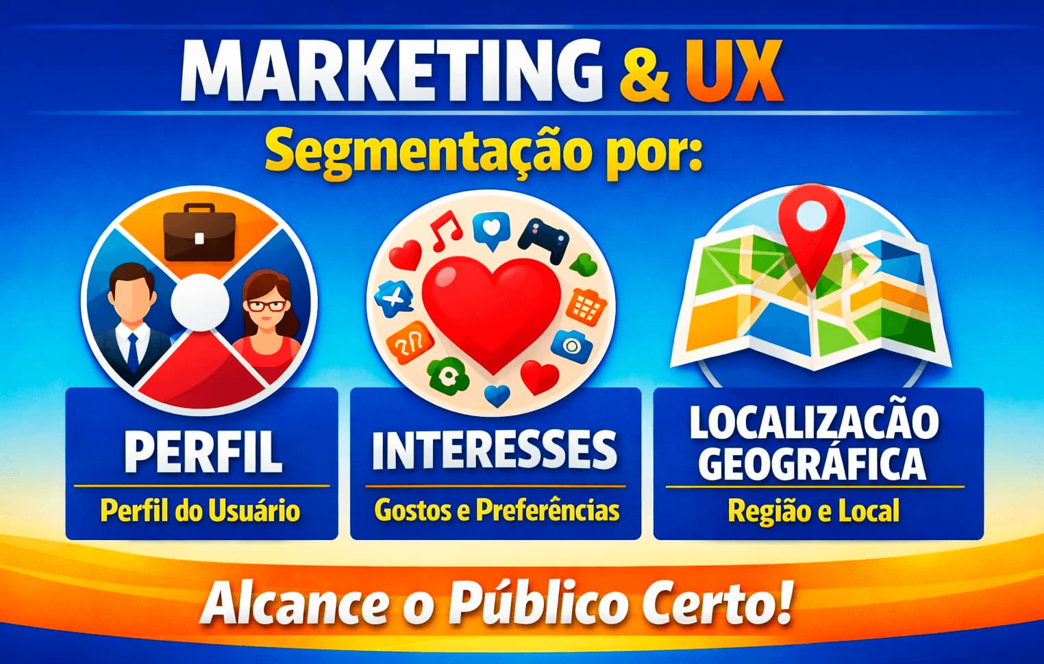 Marketing UX e segmentação por perfil, interesse e localização geográfica, alcance o público certo