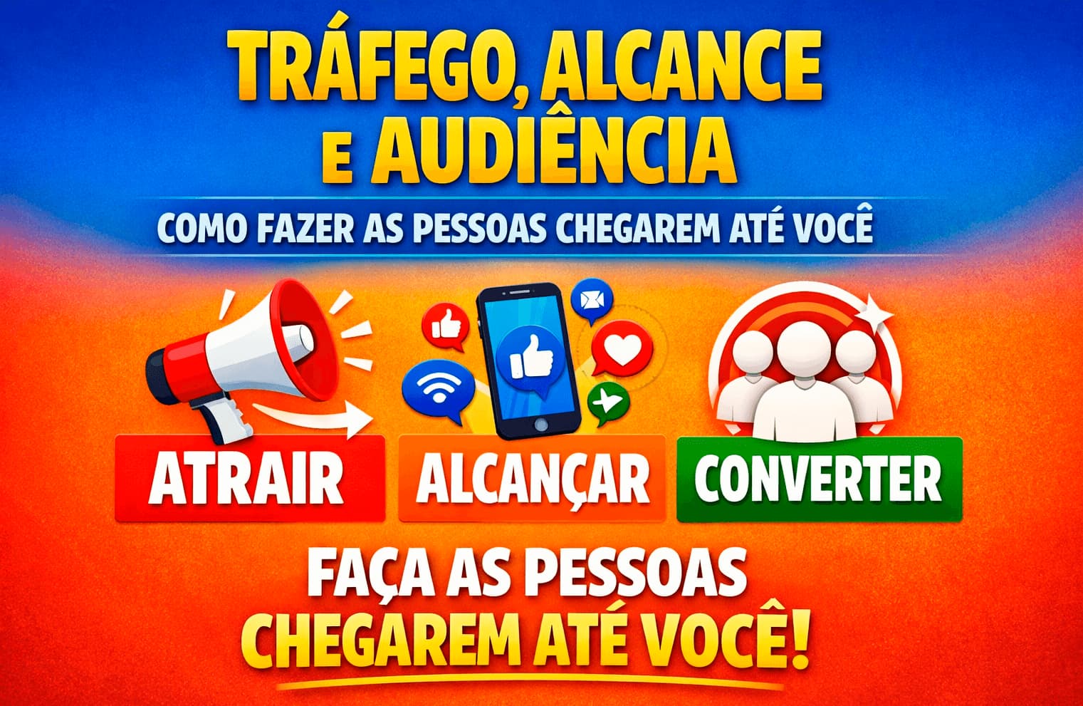 Marketing digital e tradicional sobre tráfego, alcance e audiência, faça as pessoas chegarem até você