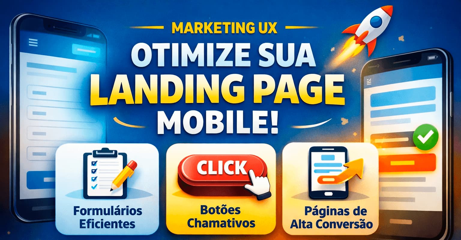 Marketing e experiência do usuário sobre mobile, landing page UX