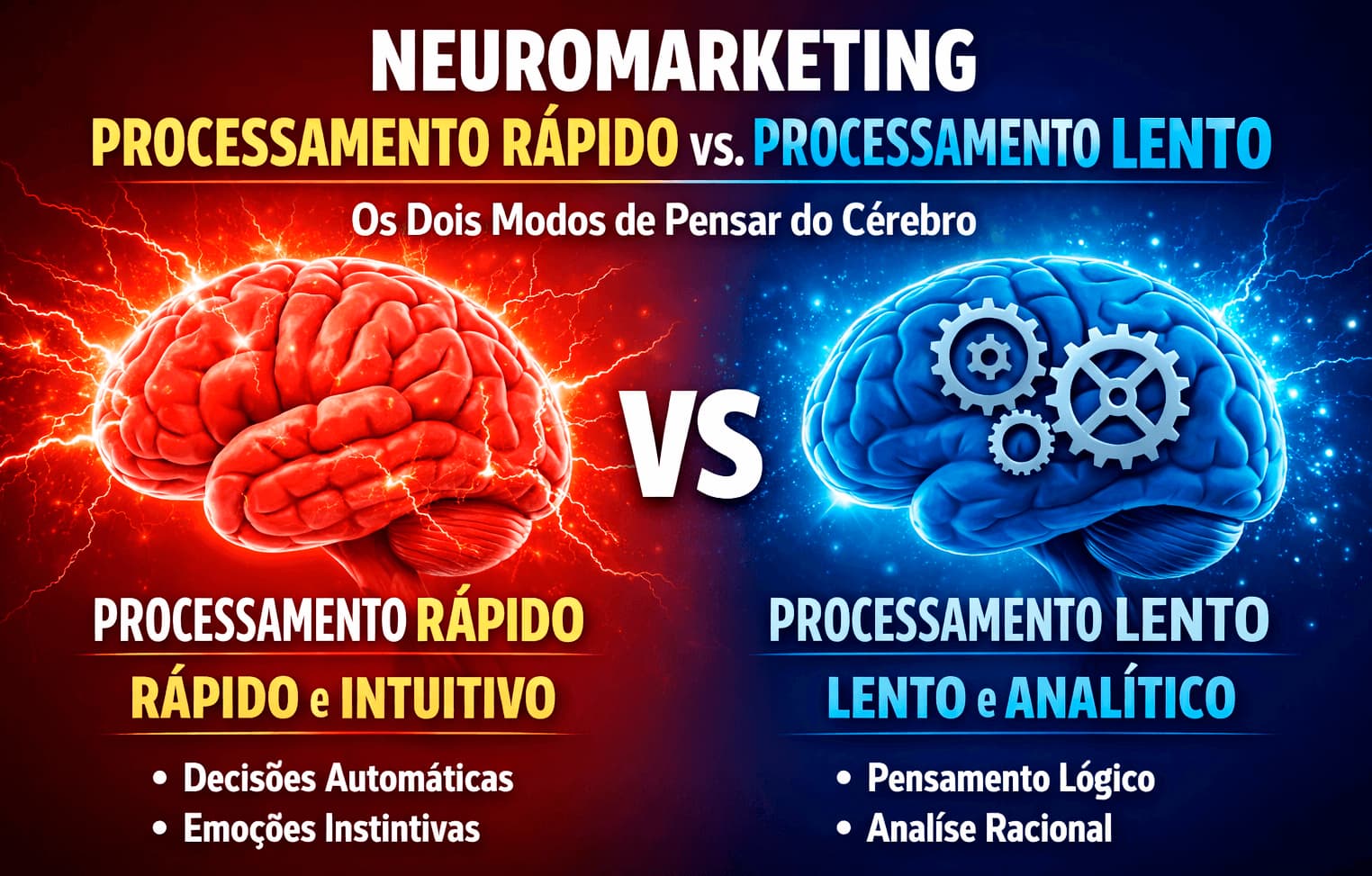 Neuromarketing sobre processamento rápido vs processamento lento