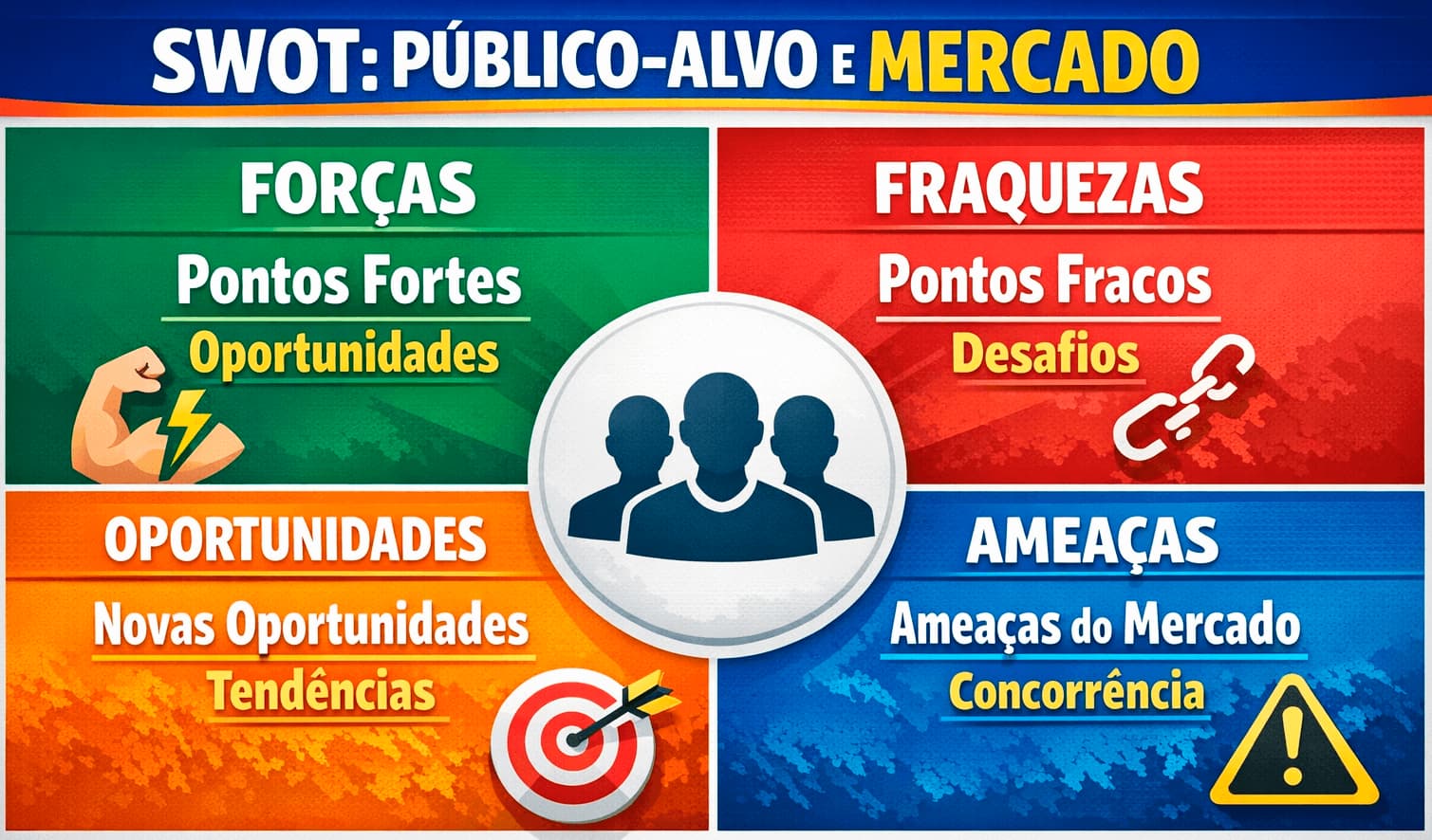 Público-alvo no mercado SWOT do marketing