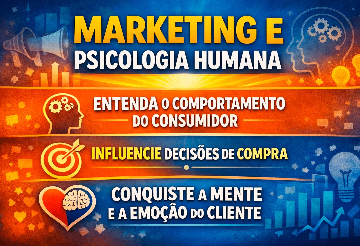 Marketing e psicologia humana banner com exemplos